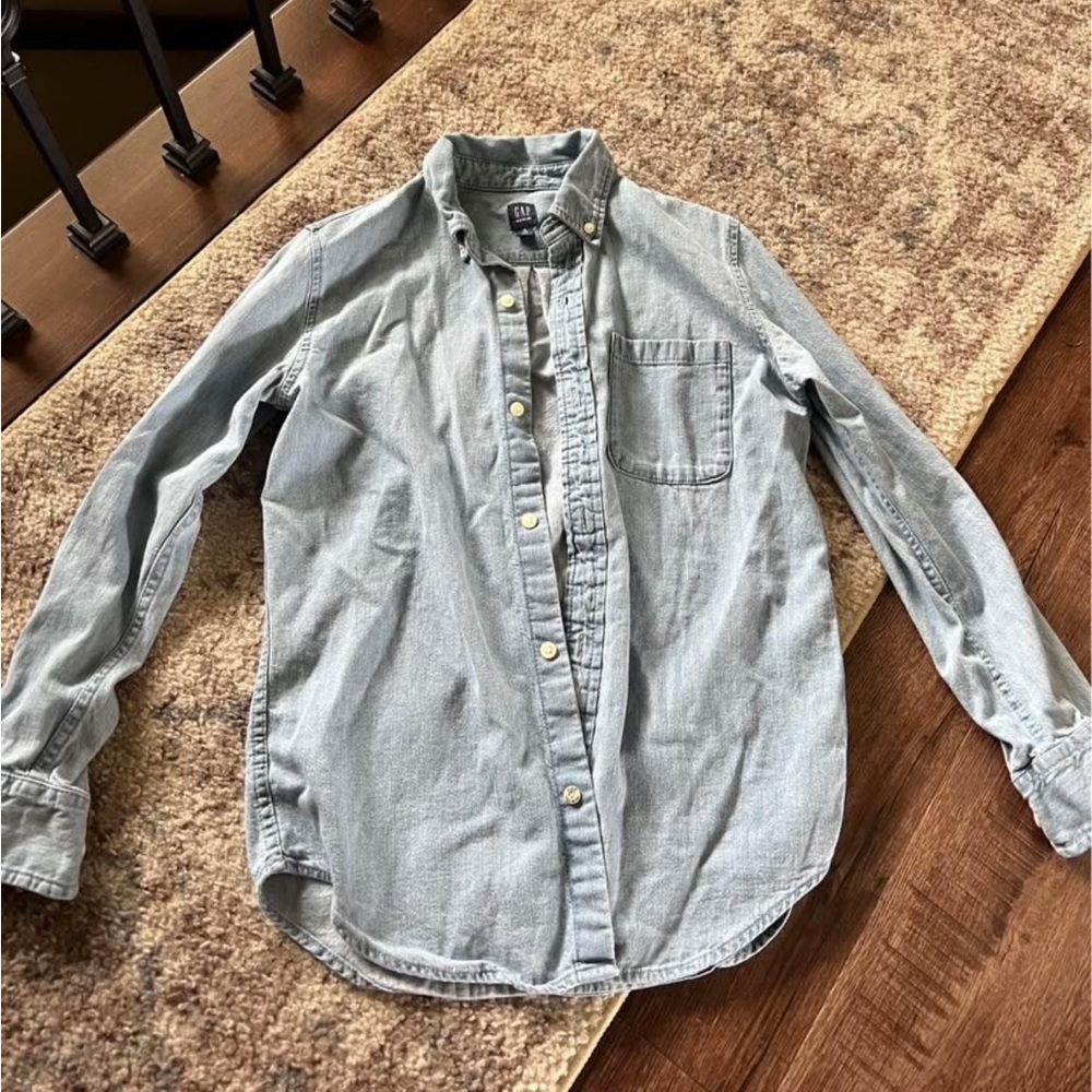 Classic Chambray Button-Down Shirt GAP Boys Size XL